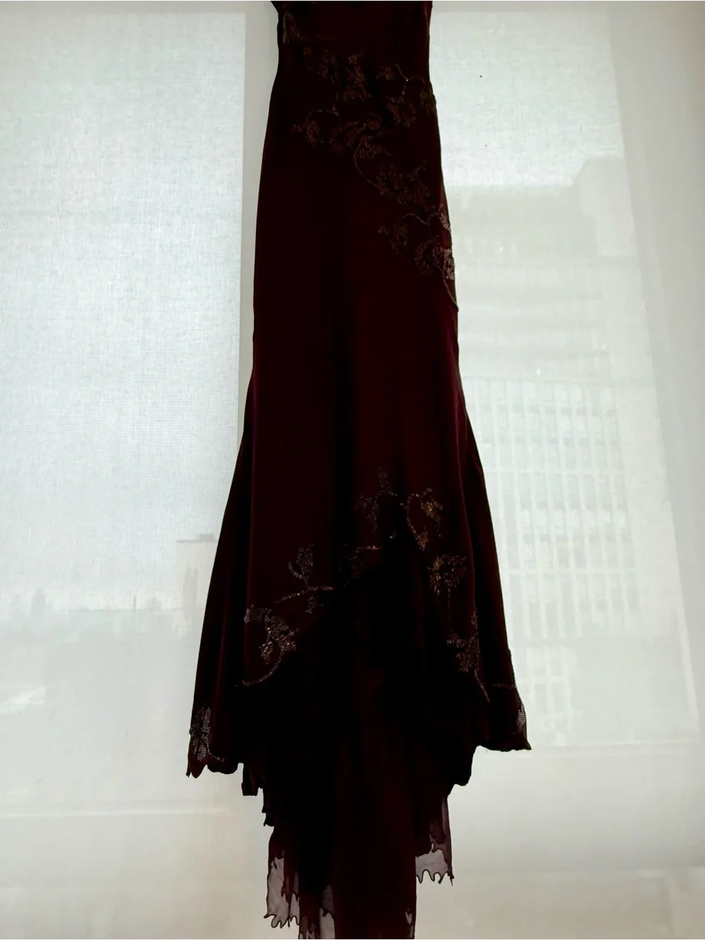 HOUSE OF CB ANASTELLE PLUM HAND BEADED EMBELLISHED SATIN MAXI GOWN SIZE S - Picture 11 of 14